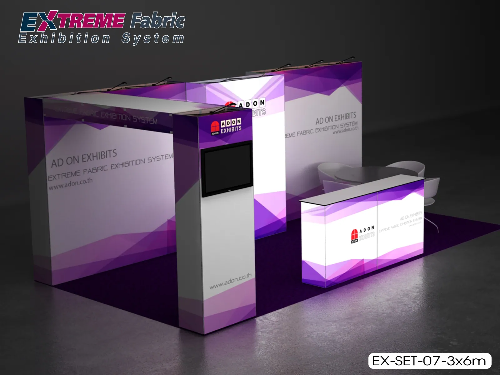 Extreme Pop Up Booth Set 07 (3x6 m)
