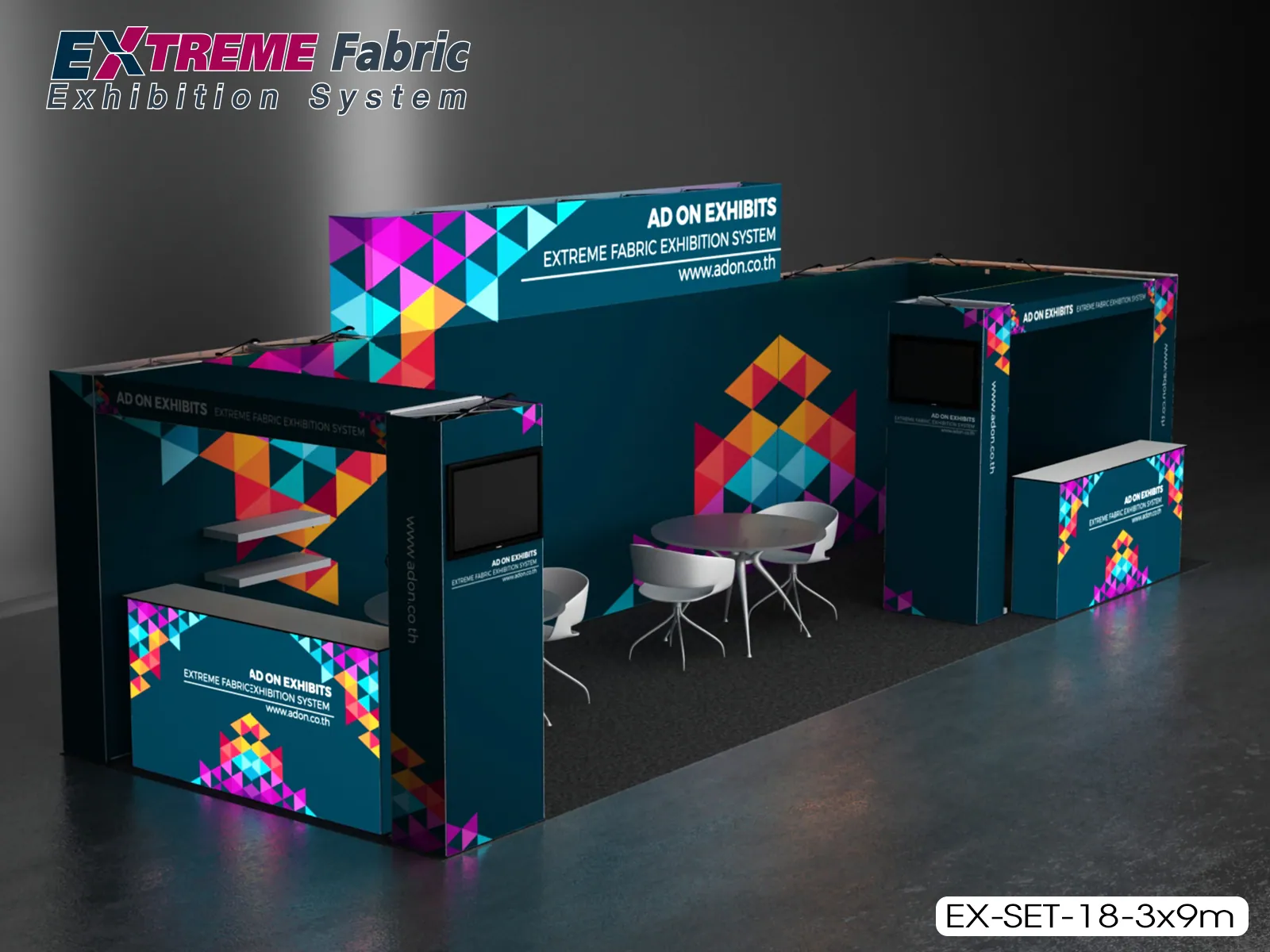 Extreme Pop Up Booth Set 18 (3x9 m)