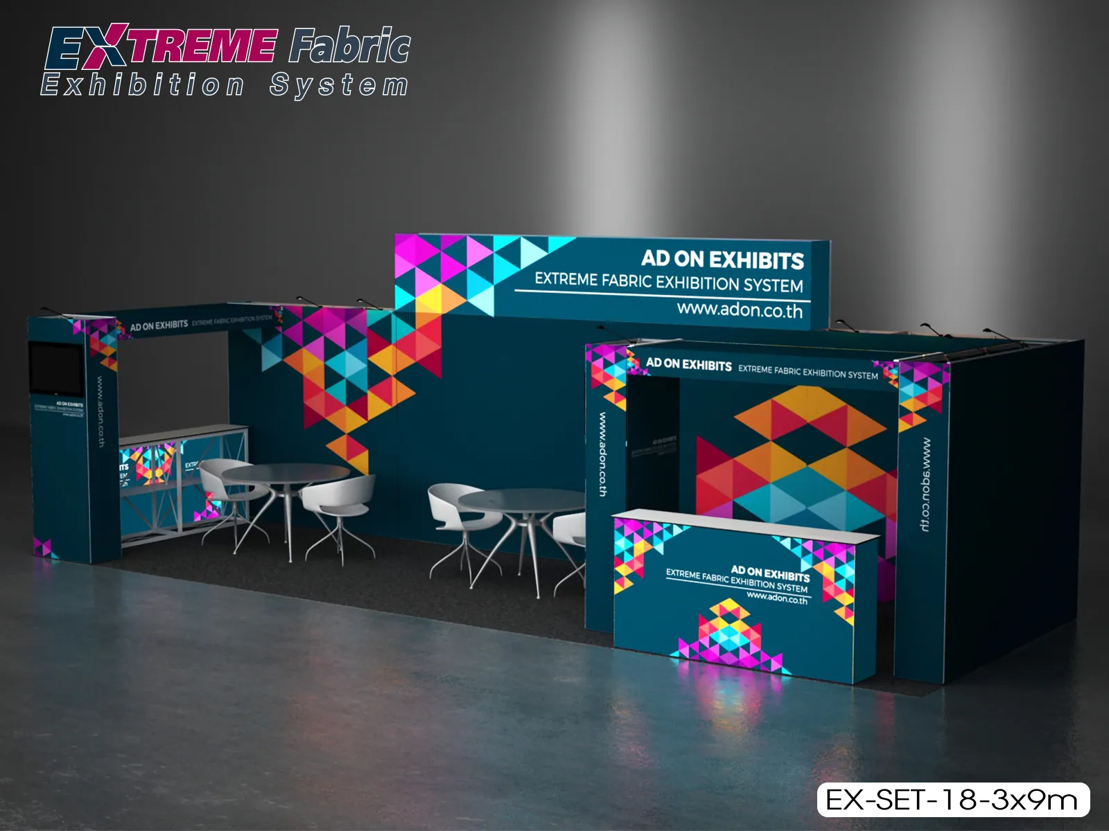 Extreme Pop Up Booth Set 18 (3x9 m)