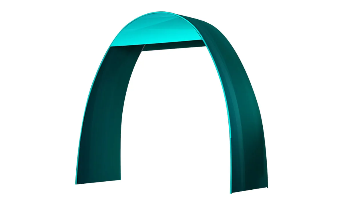 Fabric arch, curved