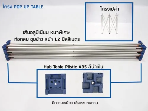 Pop Up Table 120cm. (พิมพ์ 3 ด้าน)