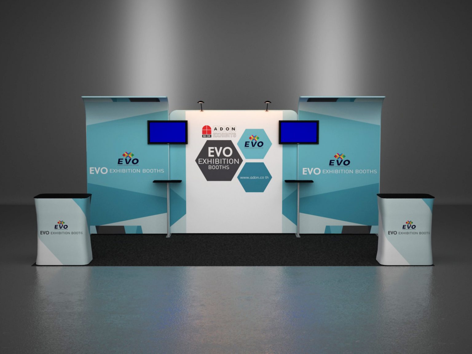 Evo Tube Booth Set 222 (3x6) | บูธผ้าพร้อมชั้นวางของ