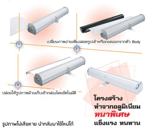 Rollup, โรลอัพ, X stand, Pop up, roll up, banner, แบนเนอร์, ป้ายโฆษณา, ป้ายโฆษณาพับเก็บได้