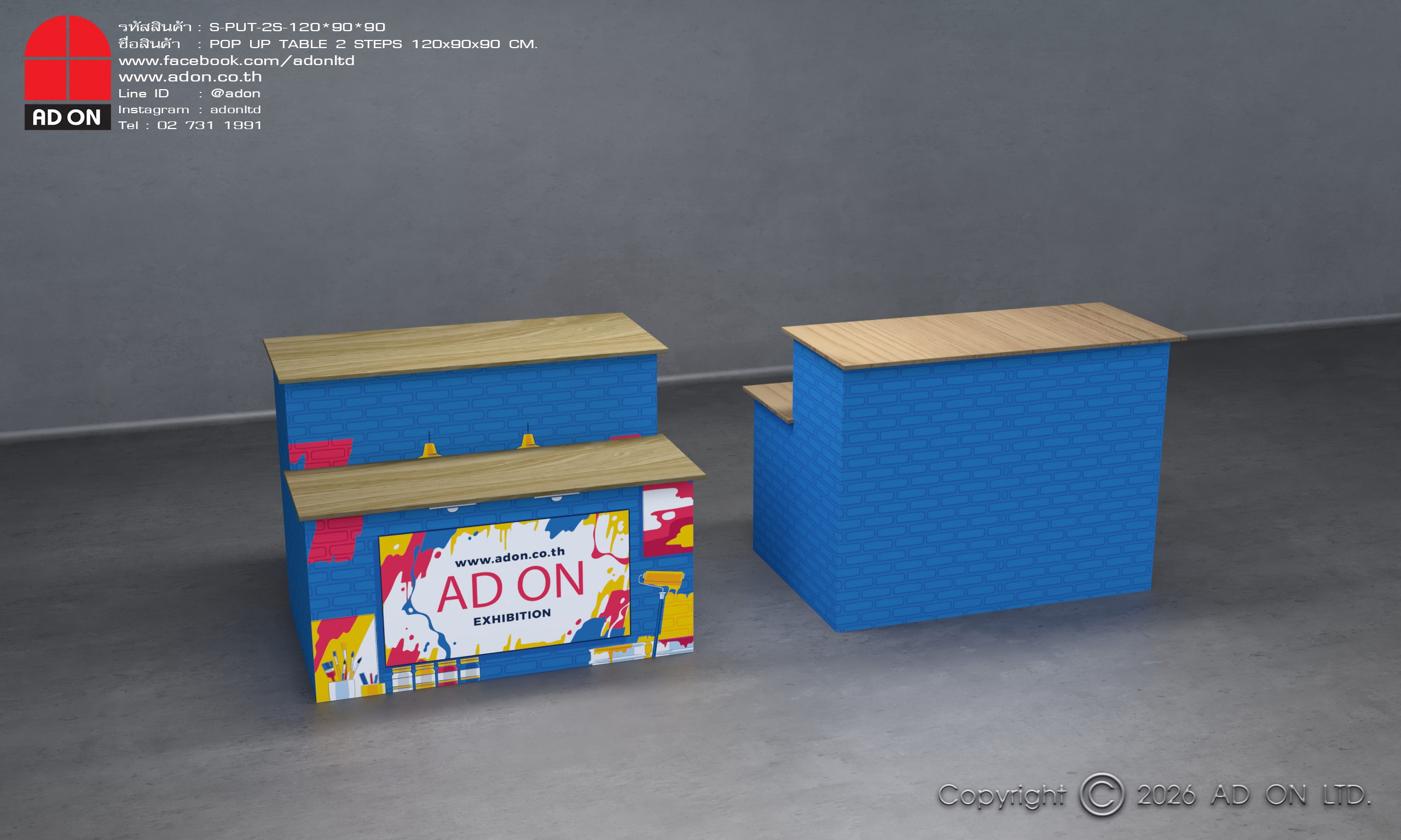 Pop Up Table 2 Steps (120x90x90) - Image 4