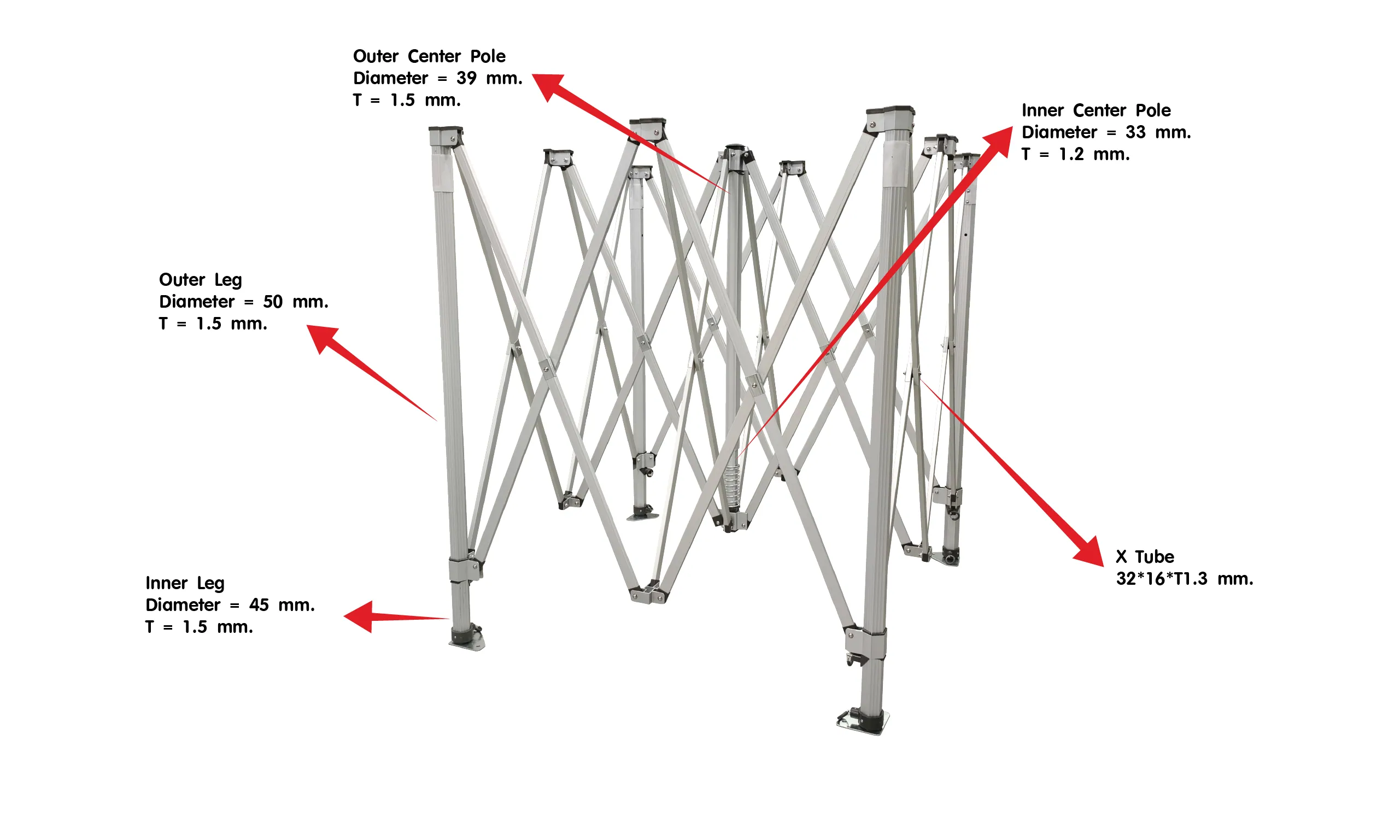 Folding Tent HEX50AL